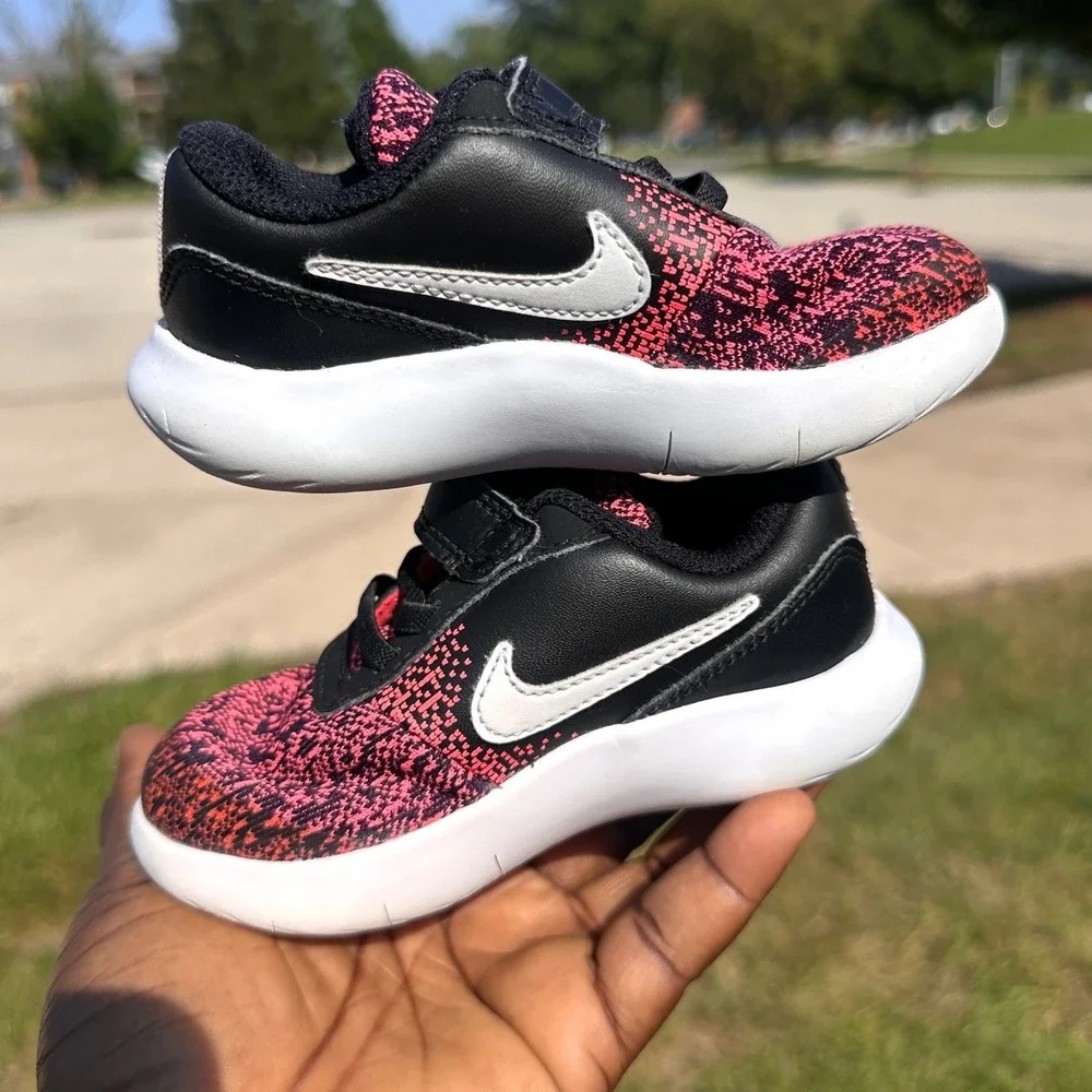 Nike Flex Contact TD Toddler Girl Shoes 2 Pairs Pink Black Blue Green Size 7